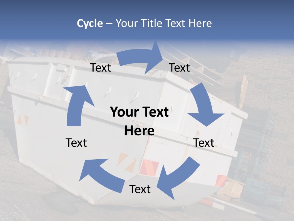 A Large White Boat Sitting In Front Of A Building PowerPoint Template