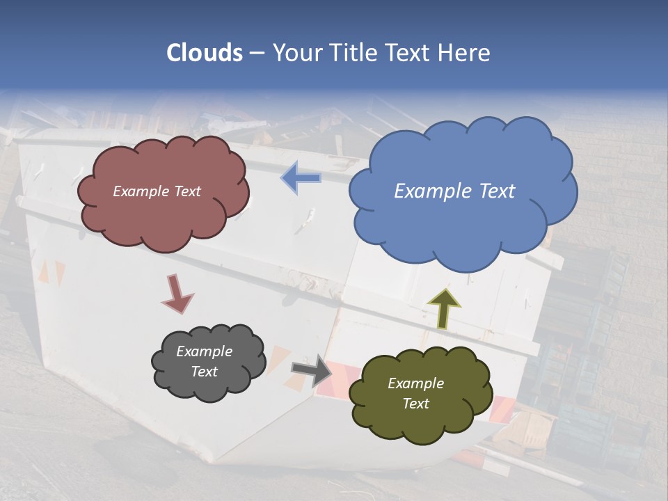 A Large White Boat Sitting In Front Of A Building PowerPoint Template