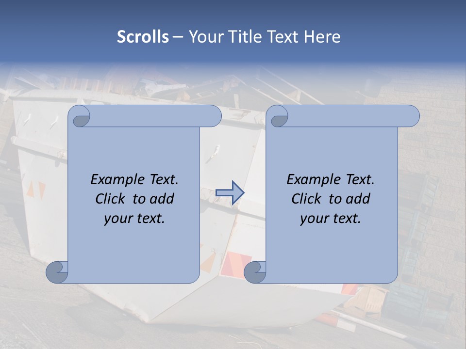 A Large White Boat Sitting In Front Of A Building PowerPoint Template