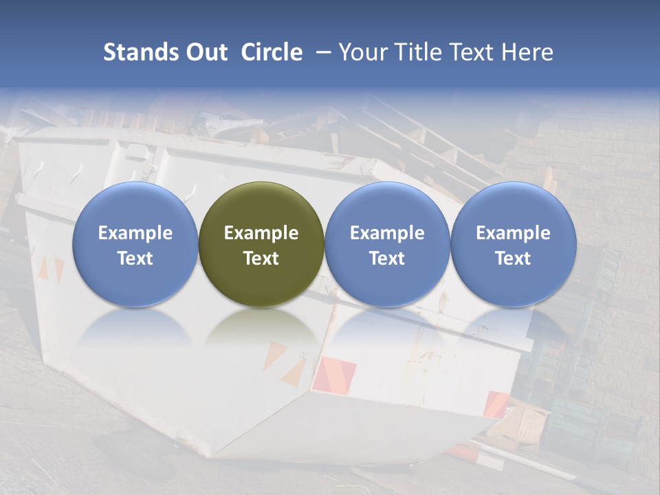 A Large White Boat Sitting In Front Of A Building PowerPoint Template