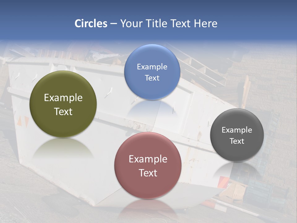 A Large White Boat Sitting In Front Of A Building PowerPoint Template