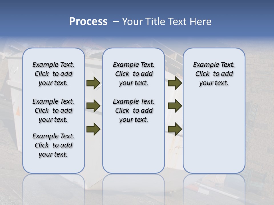 A Large White Boat Sitting In Front Of A Building PowerPoint Template