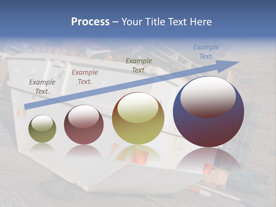 A Large White Boat Sitting In Front Of A Building PowerPoint Template