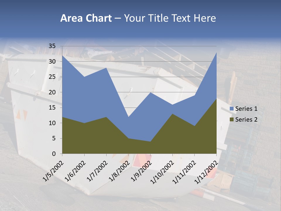 A Large White Boat Sitting In Front Of A Building PowerPoint Template