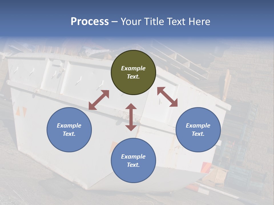 A Large White Boat Sitting In Front Of A Building PowerPoint Template