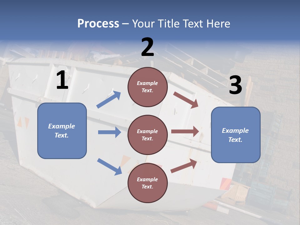 A Large White Boat Sitting In Front Of A Building PowerPoint Template