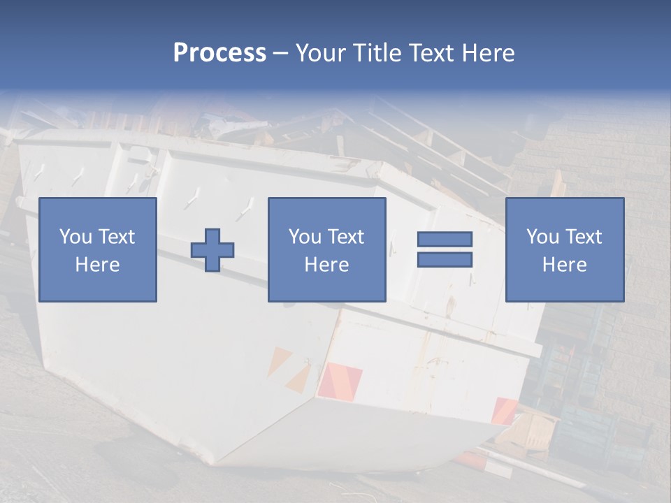 A Large White Boat Sitting In Front Of A Building PowerPoint Template