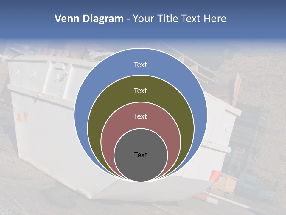 A Large White Boat Sitting In Front Of A Building PowerPoint Template
