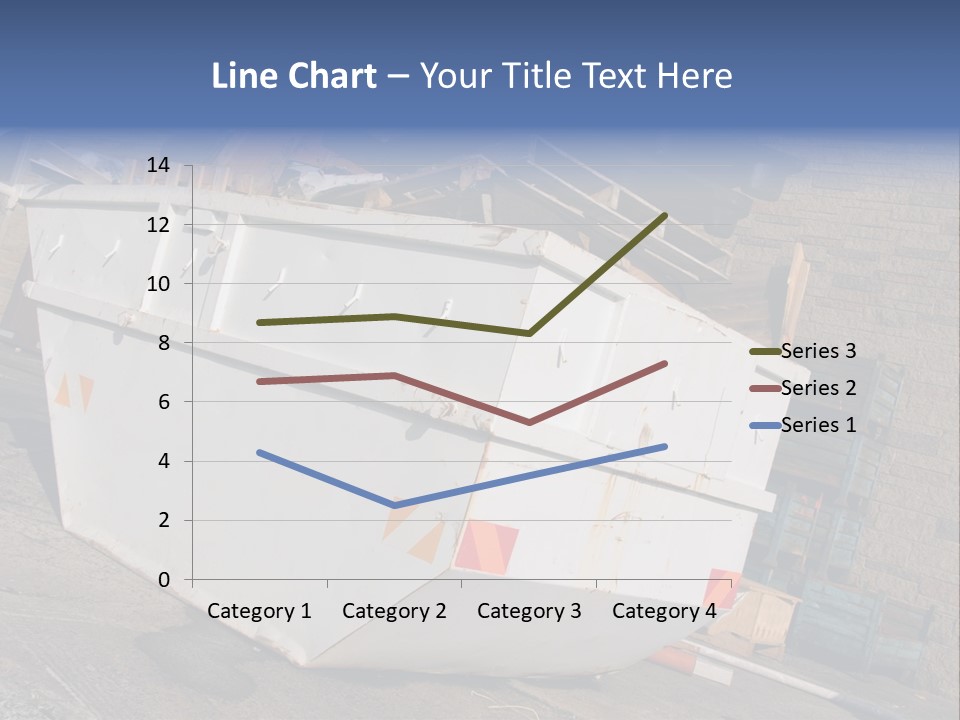 A Large White Boat Sitting In Front Of A Building PowerPoint Template