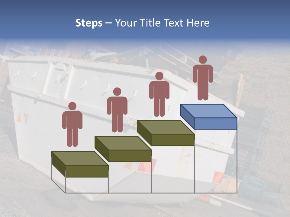 A Large White Boat Sitting In Front Of A Building PowerPoint Template