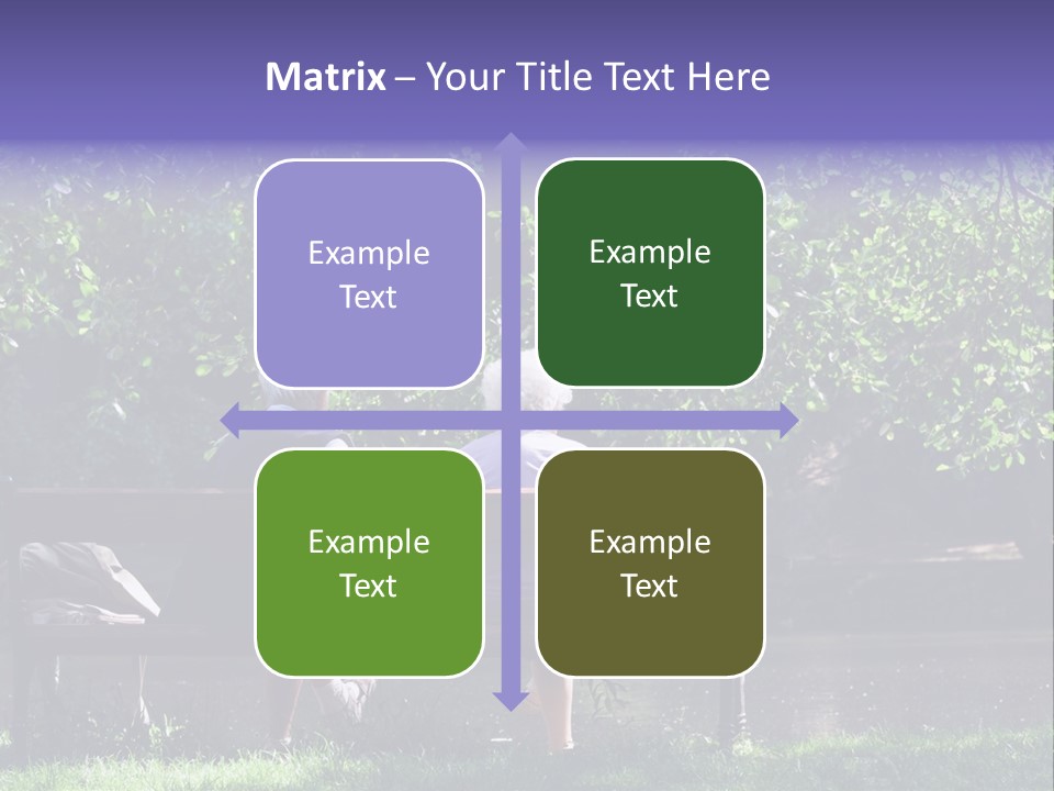 Aged Couple Enjoy Spring Morning On The Bench Near Lake In The Park PowerPoint Template