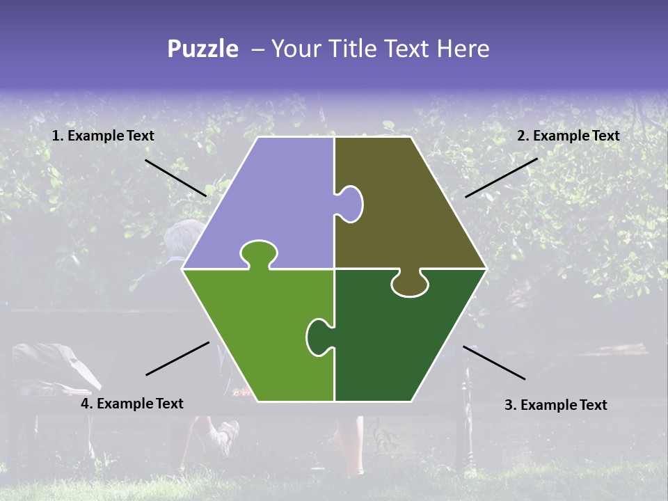 Aged Couple Enjoy Spring Morning On The Bench Near Lake In The Park PowerPoint Template
