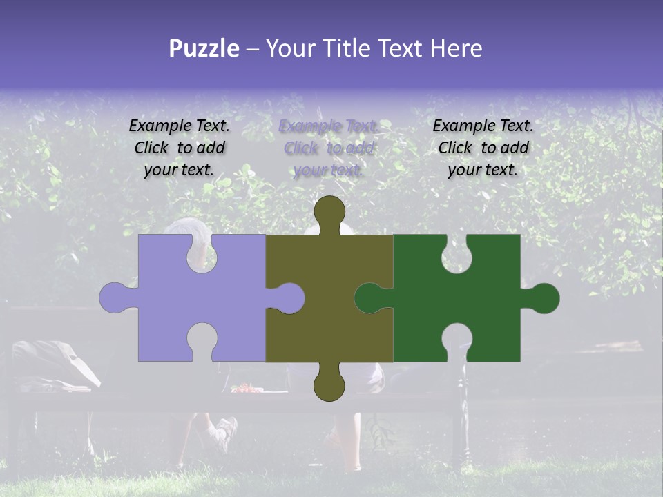 Aged Couple Enjoy Spring Morning On The Bench Near Lake In The Park PowerPoint Template