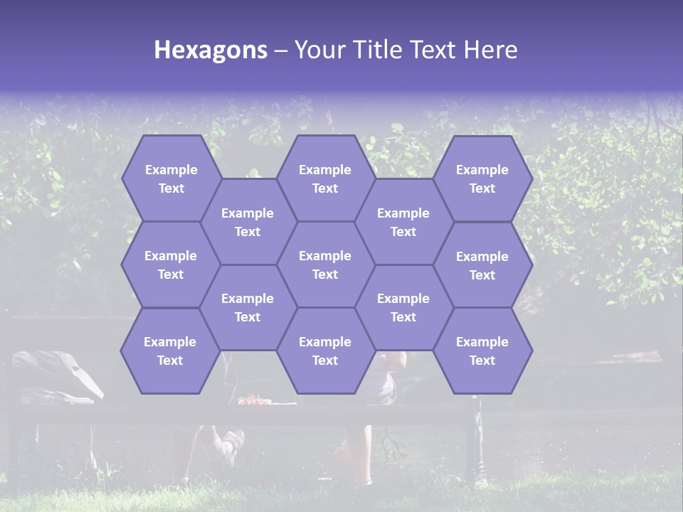 Aged Couple Enjoy Spring Morning On The Bench Near Lake In The Park PowerPoint Template