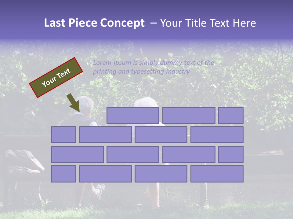 Aged Couple Enjoy Spring Morning On The Bench Near Lake In The Park PowerPoint Template