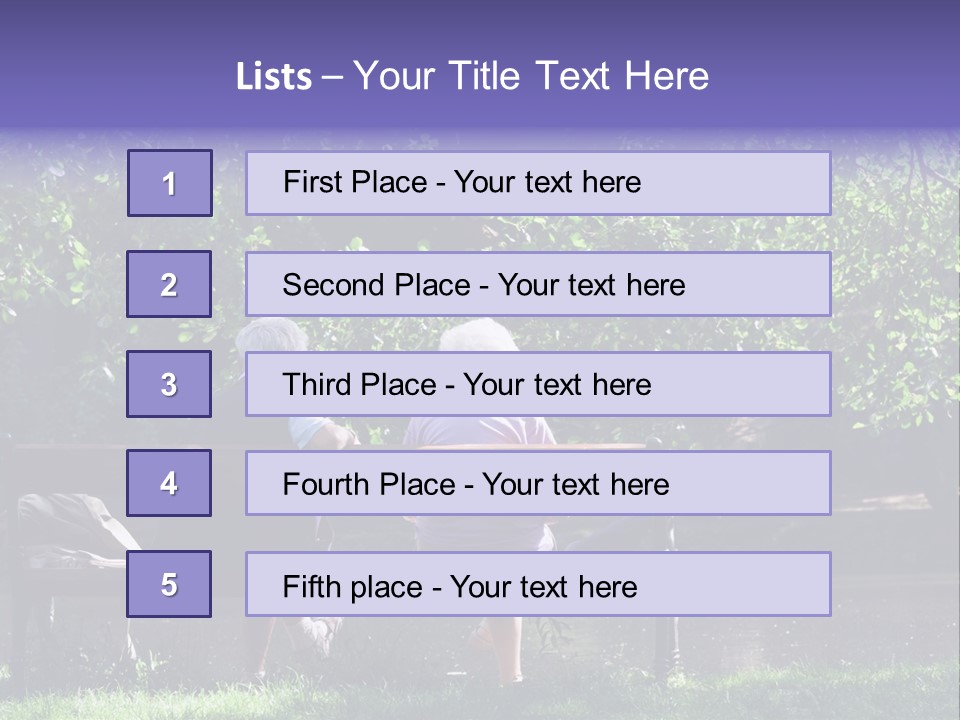 Aged Couple Enjoy Spring Morning On The Bench Near Lake In The Park PowerPoint Template