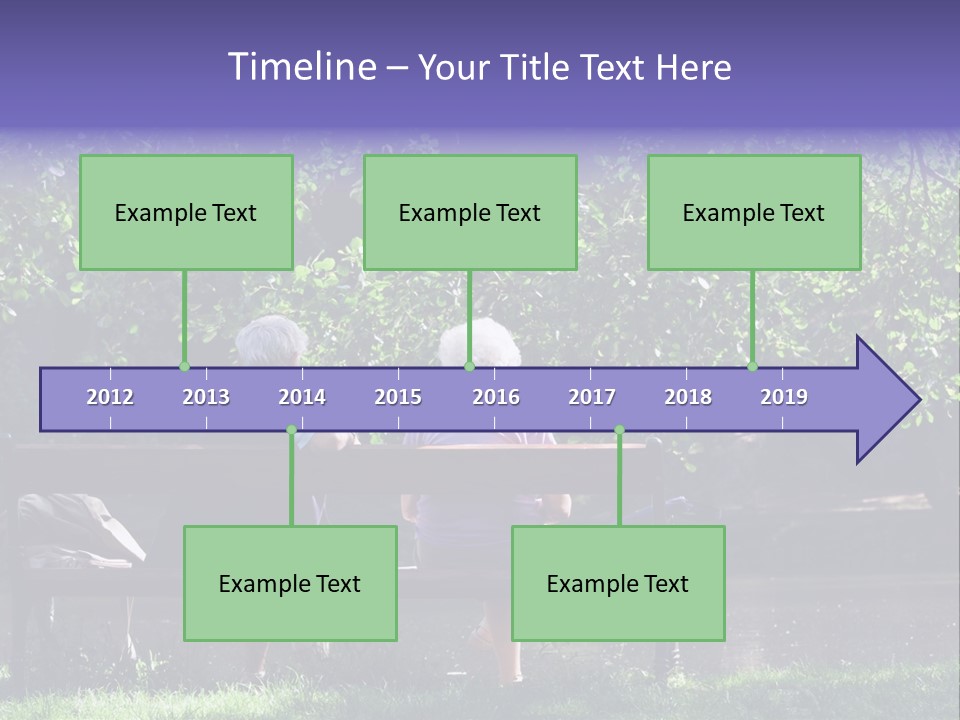 Aged Couple Enjoy Spring Morning On The Bench Near Lake In The Park PowerPoint Template