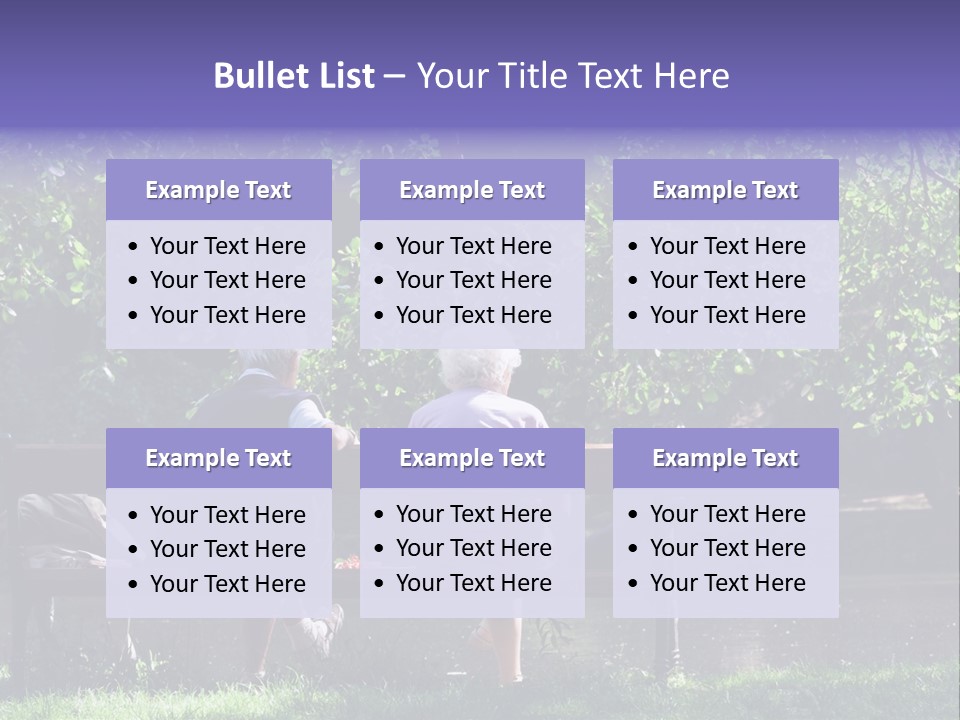 Aged Couple Enjoy Spring Morning On The Bench Near Lake In The Park PowerPoint Template