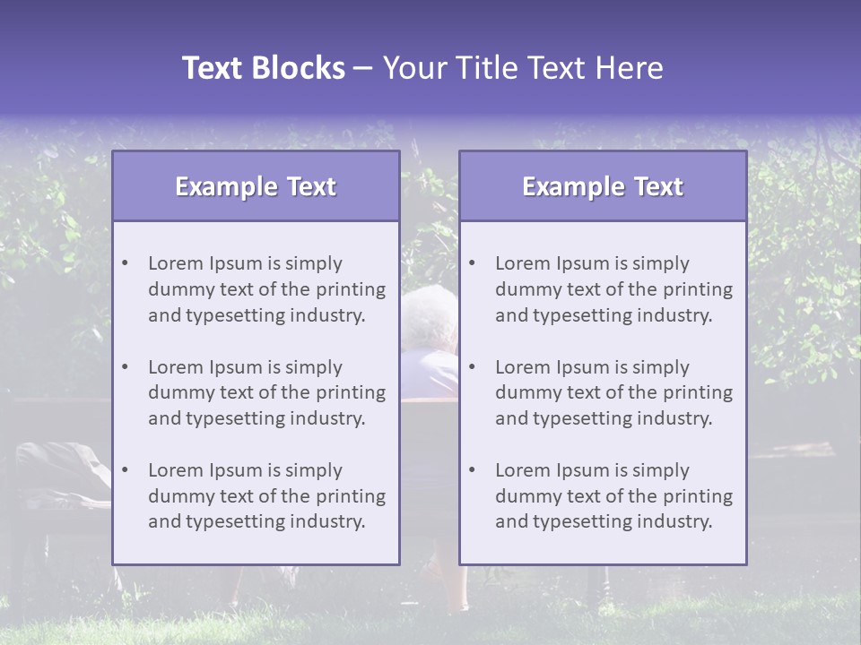 Aged Couple Enjoy Spring Morning On The Bench Near Lake In The Park PowerPoint Template