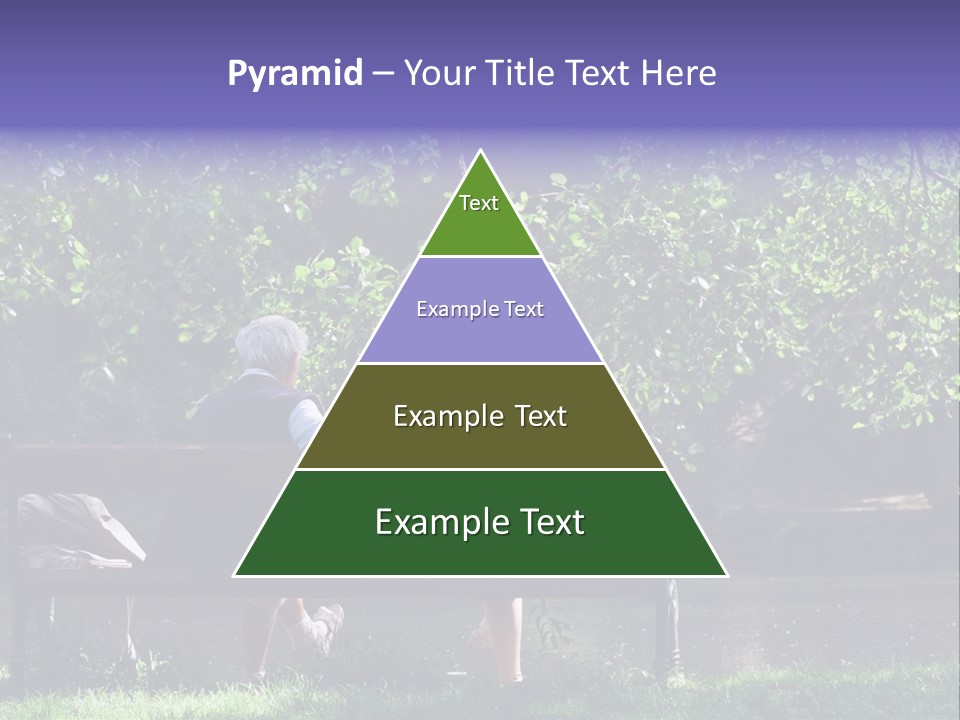 Aged Couple Enjoy Spring Morning On The Bench Near Lake In The Park PowerPoint Template