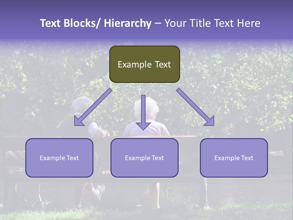 Aged Couple Enjoy Spring Morning On The Bench Near Lake In The Park PowerPoint Template