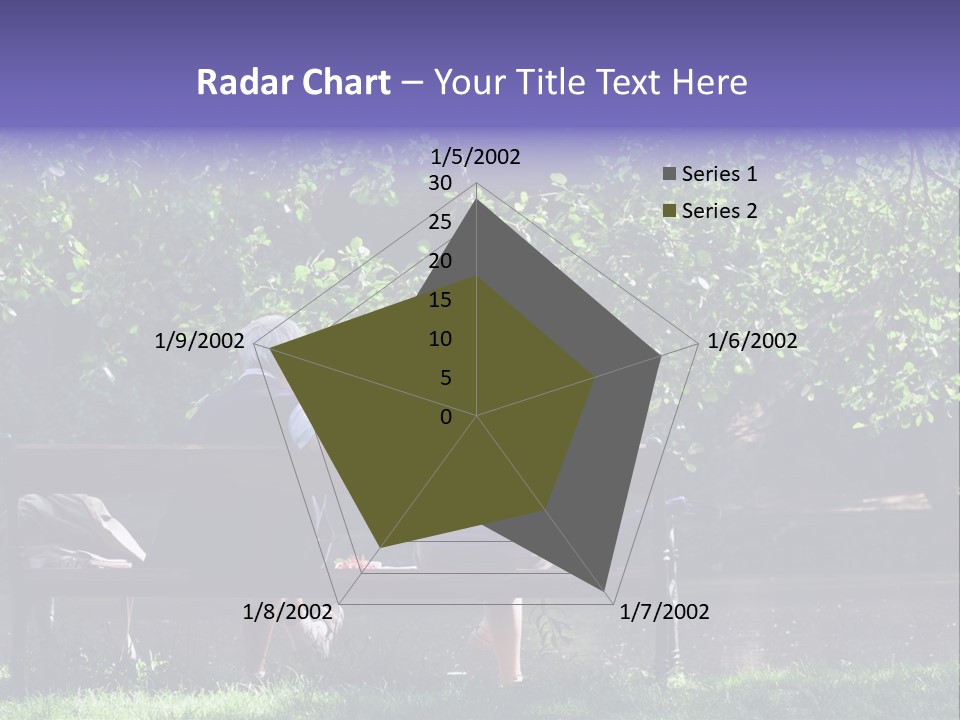Aged Couple Enjoy Spring Morning On The Bench Near Lake In The Park PowerPoint Template