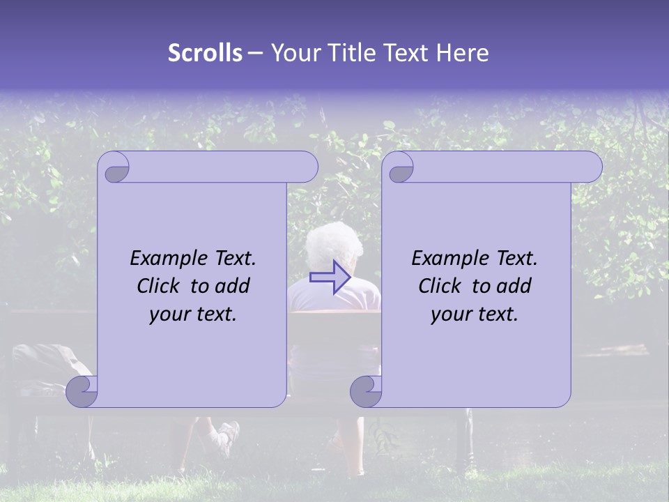 Aged Couple Enjoy Spring Morning On The Bench Near Lake In The Park PowerPoint Template