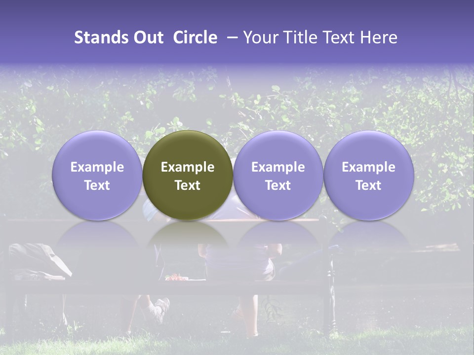 Aged Couple Enjoy Spring Morning On The Bench Near Lake In The Park PowerPoint Template