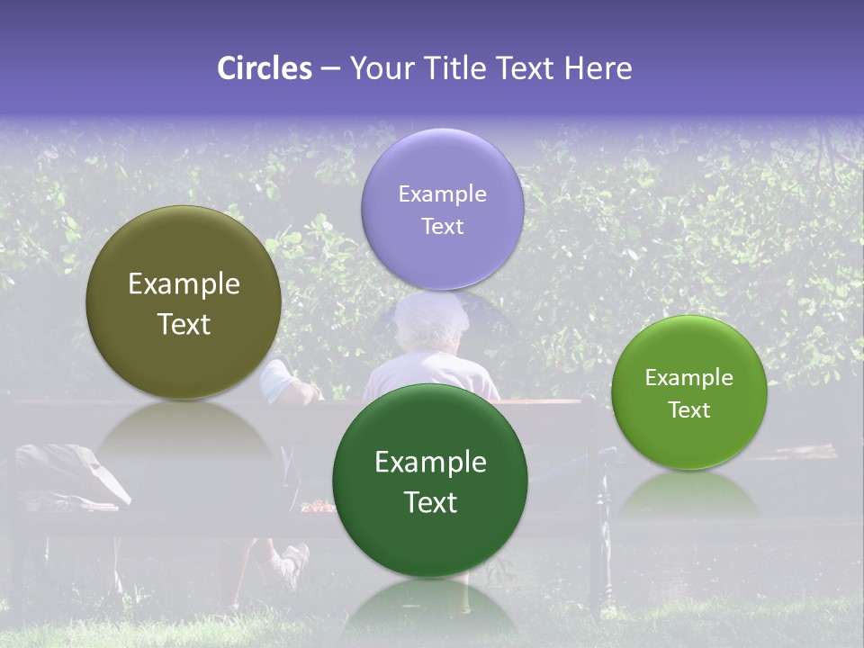 Aged Couple Enjoy Spring Morning On The Bench Near Lake In The Park PowerPoint Template