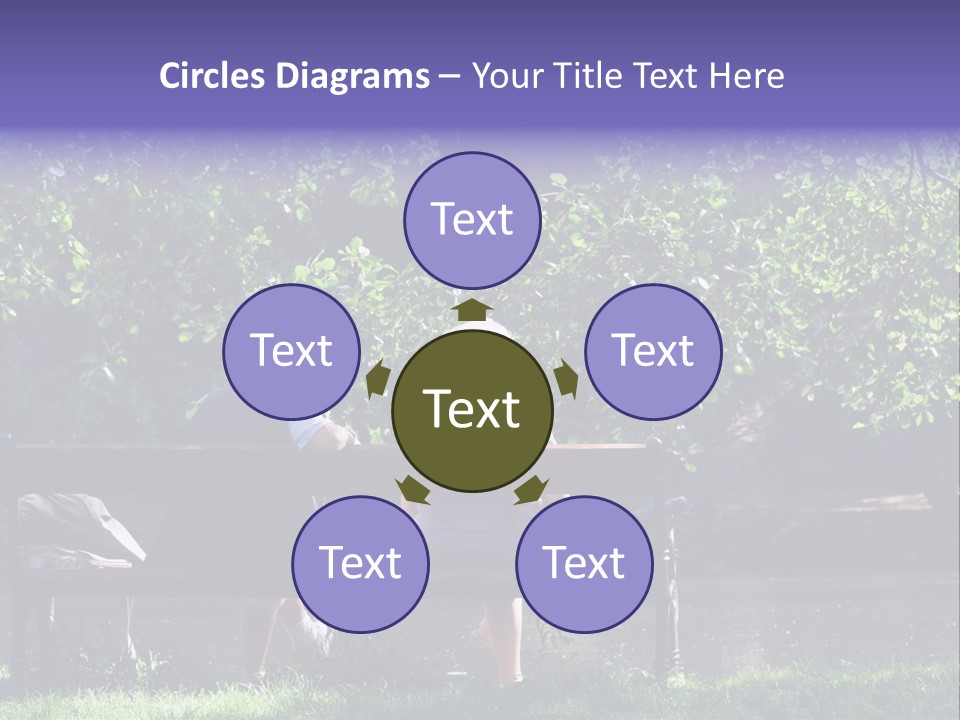 Aged Couple Enjoy Spring Morning On The Bench Near Lake In The Park PowerPoint Template