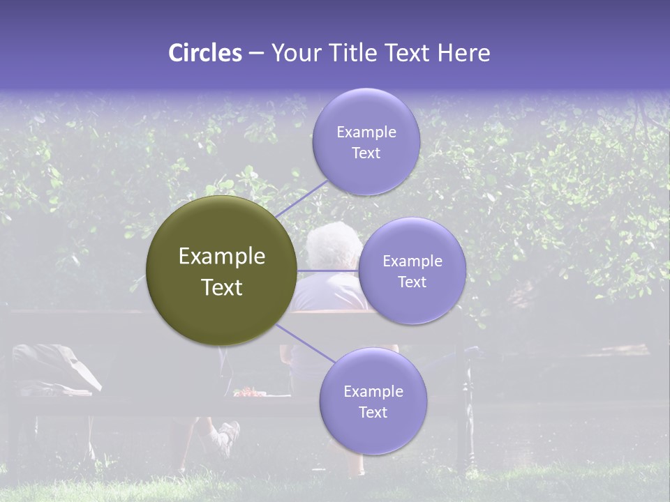 Aged Couple Enjoy Spring Morning On The Bench Near Lake In The Park PowerPoint Template