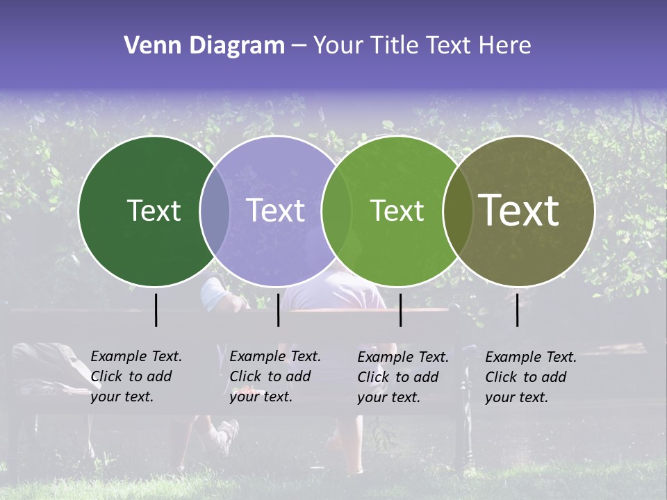 Aged Couple Enjoy Spring Morning On The Bench Near Lake In The Park PowerPoint Template