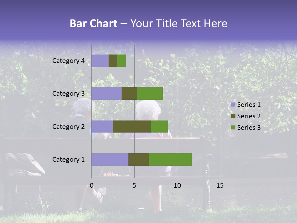 Aged Couple Enjoy Spring Morning On The Bench Near Lake In The Park PowerPoint Template