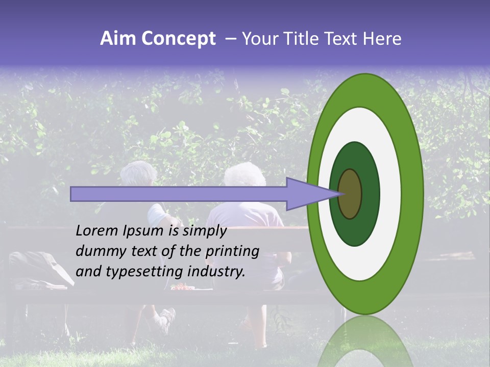 Aged Couple Enjoy Spring Morning On The Bench Near Lake In The Park PowerPoint Template