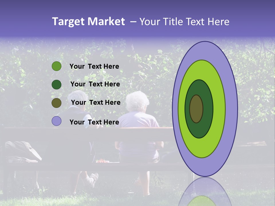 Aged Couple Enjoy Spring Morning On The Bench Near Lake In The Park PowerPoint Template