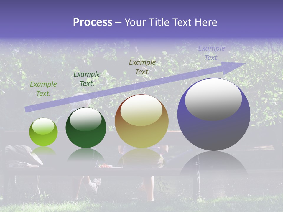 Aged Couple Enjoy Spring Morning On The Bench Near Lake In The Park PowerPoint Template