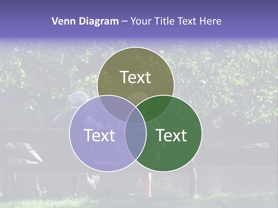 Aged Couple Enjoy Spring Morning On The Bench Near Lake In The Park PowerPoint Template