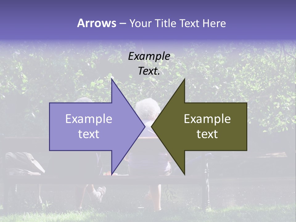 Aged Couple Enjoy Spring Morning On The Bench Near Lake In The Park PowerPoint Template