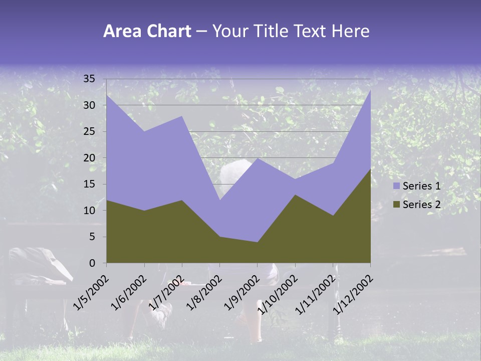 Aged Couple Enjoy Spring Morning On The Bench Near Lake In The Park PowerPoint Template
