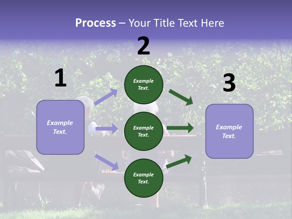 Aged Couple Enjoy Spring Morning On The Bench Near Lake In The Park PowerPoint Template