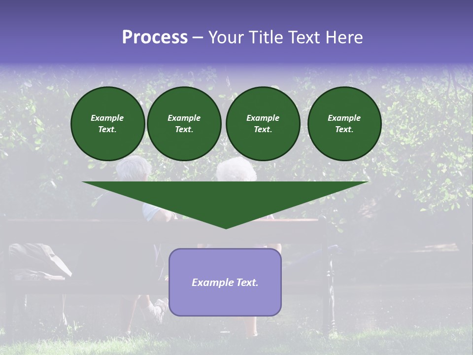 Aged Couple Enjoy Spring Morning On The Bench Near Lake In The Park PowerPoint Template