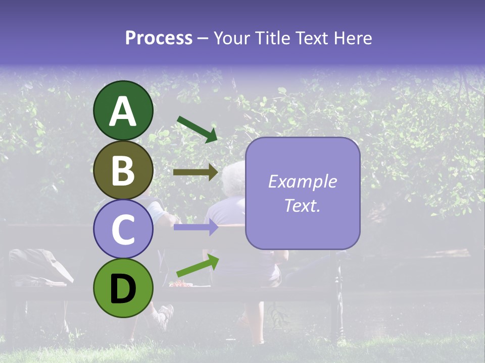Aged Couple Enjoy Spring Morning On The Bench Near Lake In The Park PowerPoint Template