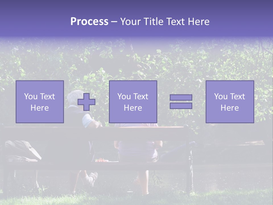 Aged Couple Enjoy Spring Morning On The Bench Near Lake In The Park PowerPoint Template