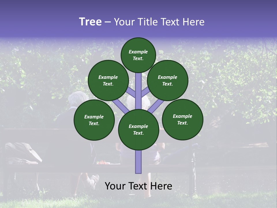 Aged Couple Enjoy Spring Morning On The Bench Near Lake In The Park PowerPoint Template