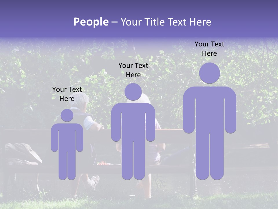 Aged Couple Enjoy Spring Morning On The Bench Near Lake In The Park PowerPoint Template