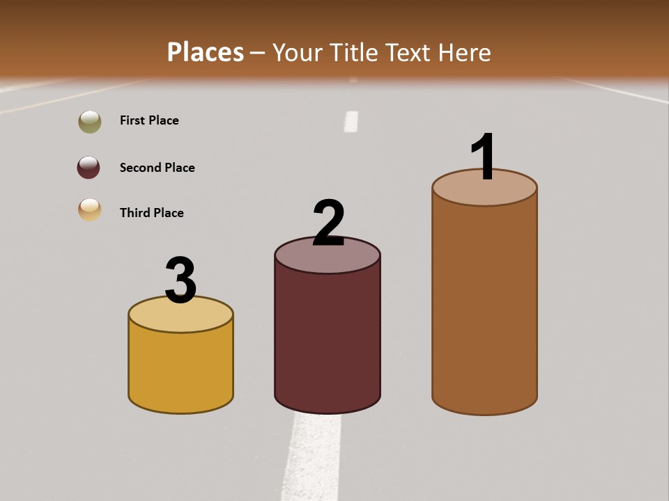 Airplane Composing With Sunset And Road PowerPoint Template