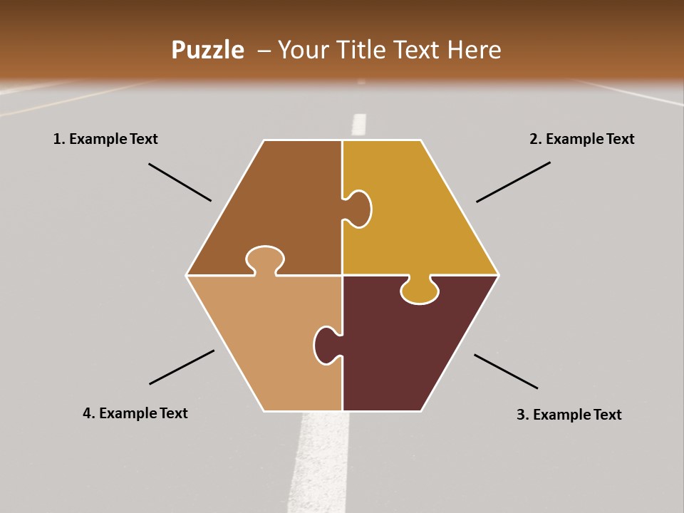 Airplane Composing With Sunset And Road PowerPoint Template
