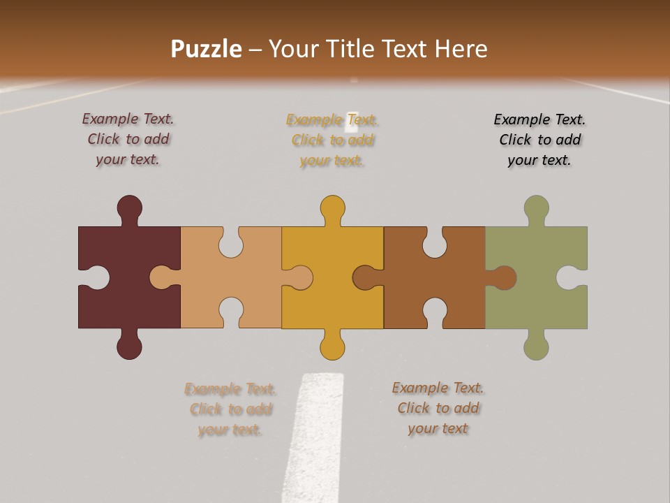 Airplane Composing With Sunset And Road PowerPoint Template