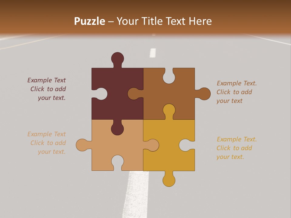 Airplane Composing With Sunset And Road PowerPoint Template