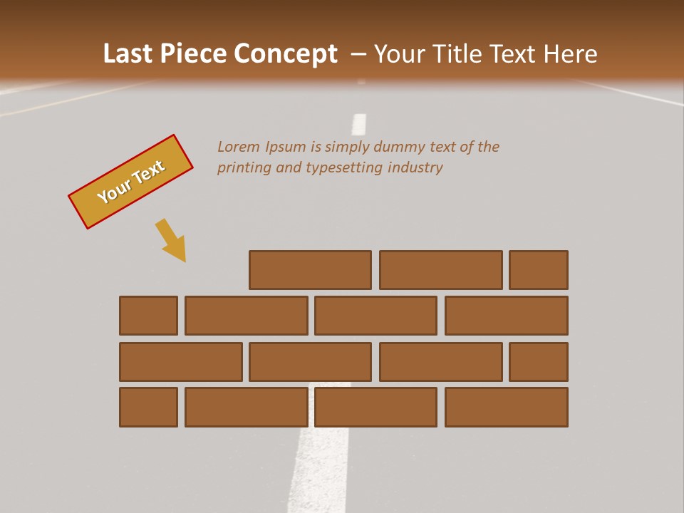 Airplane Composing With Sunset And Road PowerPoint Template